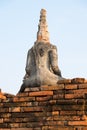 Ancient Buddha of chai watthanaram temple.