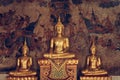 Ancient Buddha sculptures at Wat Uposatharam Temple or Wat Bot a