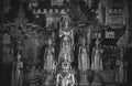 Ancient Buddha sculptures at Wat Uposatharam Temple or Wat Bot a