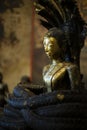 Ancient buddha and snake statue as background Royalty Free Stock Photo