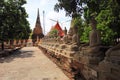 Ancient Buddha statue in Ayutthaya historical park