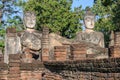 Ancient buddha statue and ruins temple in Thailand Royalty Free Stock Photo