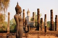 Ancient buddha statue. Sukhothai Historical Park Royalty Free Stock Photo