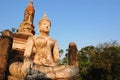 Ancient buddha statue. Sukhothai Historical Park Royalty Free Stock Photo