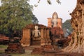 Ancient buddha statue. Sukhothai Historical Park Royalty Free Stock Photo