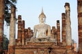 Ancient buddha statue. Sukhothai Historical Park Royalty Free Stock Photo