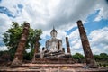 Ancient buddha statue, Sukhothai Historical Park Royalty Free Stock Photo