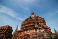 Ancient Buddha statue at Wat Chai Watthanaram Temple, Ayutthaya, Thailand Royalty Free Stock Photo