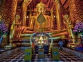 Ancient Buddha Statue at Wat Phanan Choeng, Ayutthaya, Thailand