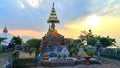 Ancient Buddha statue in wat Tilok Aram at Phayao Lake