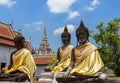 Ancient buddha statues in Wat Phra Borommathat Chaiya Ratchaworawihan temple