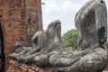 An Ancient Buddha statues, which was broken down Royalty Free Stock Photo