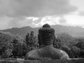 Ancient Buddha statute in black and white Royalty Free Stock Photo