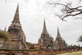 Ancient Buddha Three pagodas temple at Ayutthaya,Thailand Royalty Free Stock Photo