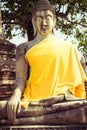 Ancient Buddha at Wat Yai Chaimongkol, Ayutthaya Royalty Free Stock Photo