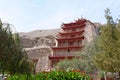 Ancient Buddhism architecture Dunhuang Mogao Grottoes in Gansu China