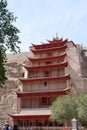 Ancient Buddhism architecture Dunhuang Mogao Grottoes in Gansu China