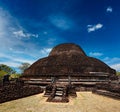 Ancient Buddhist dagoba (stupe) Pabula Vihara. Sri Lanka Royalty Free Stock Photo