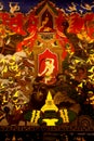 Ancient Buddhist mural in the Church of Wat Phanan Choeng.