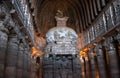 Ancient stone buddhists stupa in Ajanta caves, India