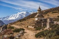 Ancient buddhist stupa. Nepal, Himalayan mountains Royalty Free Stock Photo