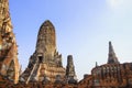 The ancient Buddhist temple at Ayuthya Royalty Free Stock Photo