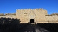 Stone Walls In Rhodes Old Town And City Gate Royalty Free Stock Photo