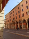 An ancient building with its arcade in Bologna city Italy Royalty Free Stock Photo