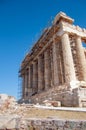 The ancient building of the Parthenon in the Acropolis under construction, Athens, Greece. Royalty Free Stock Photo