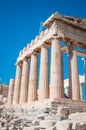 The ancient building of the Parthenon in the Acropolis under construction, Athens, Greece. Royalty Free Stock Photo