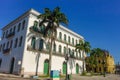 ancient building of Pele Museum in Santos, Sao Paulo, Brazil. best soccer player of all time Royalty Free Stock Photo