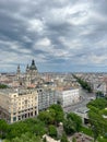 Ancient buildings of Andrassy Avenue. Budapest, Hungary Royalty Free Stock Photo