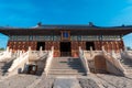 Ancient buildings with red wall and corridor in the Park of Temple of Heaven, Beijing, China Royalty Free Stock Photo