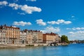 Ancient buildings on the Saone river bank, Lyon Royalty Free Stock Photo