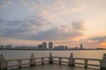 Ancient buildings and scenery of Taihu Lake in the ancient town of Wuxi, Jiangsu, China Royalty Free Stock Photo