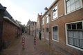 Ancient buildings on the streets of city Haastrecht in the Netherlands in the Krimpenerwaard area.