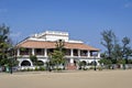 Ancient bungalow near Danish fort in Tranquebar, Tamil Nadu, India Royalty Free Stock Photo