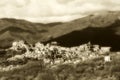 Ancient burg from sicily, vintage style sepia hue