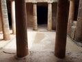 The ancient burial chamber of tomb number 3 at the necropolis complex in Paphos, Cyprus. Royalty Free Stock Photo