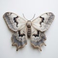 Ancient Butterfly: Hyper-realistic Still Life Of A White-winged Moth