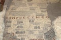 Ancient byzantine map of Holy Land on floor of Madaba St George Basilica, Jordan