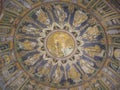 Ancient byzantine mosaic of the Baptism of Jesus Royalty Free Stock Photo