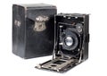 Ancient camera and case one Royalty Free Stock Photo