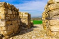 Ancient Canaanite gate, and landscape, Tel Megiddo National Park