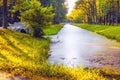 An ancient canal in the Alexander Park in Tsarskoye Selo. Royalty Free Stock Photo