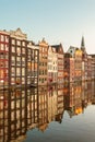 Ancient canal houses in the Dutch capital city Amsterdam