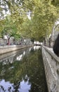Water Canal from Quais de la Fontaine from Nimes in south of France