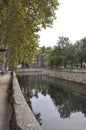 Water Canal from Quais de la Fontaine from Nimes in south of France