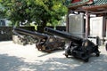 Ancient cannon in the Chinese museum outdoor