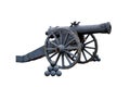 Ancient cannon with cores. Isolated image Royalty Free Stock Photo